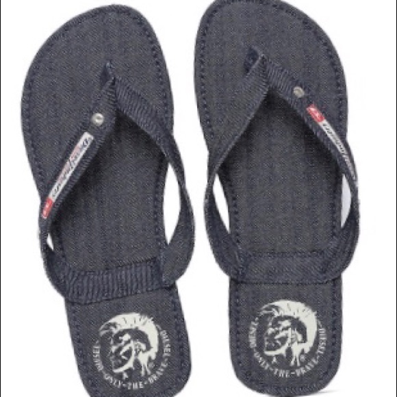 diesel denim flip flops